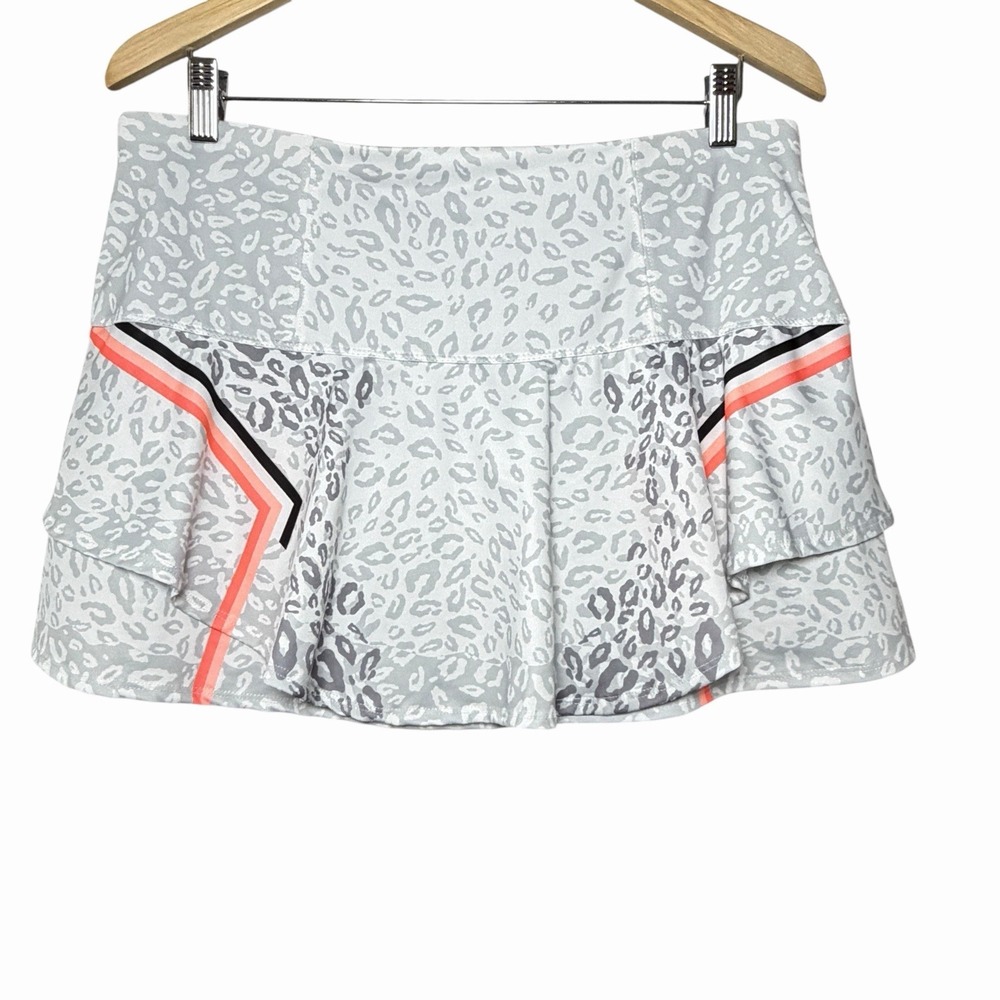 Lucky in Love Womens XL 14 Leopard Tennis Skort Tiered Golf Athletic Skirt - Picture 4 of 10